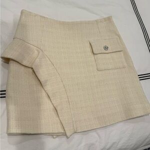 Sandro Elegant Cream Textured Skirt